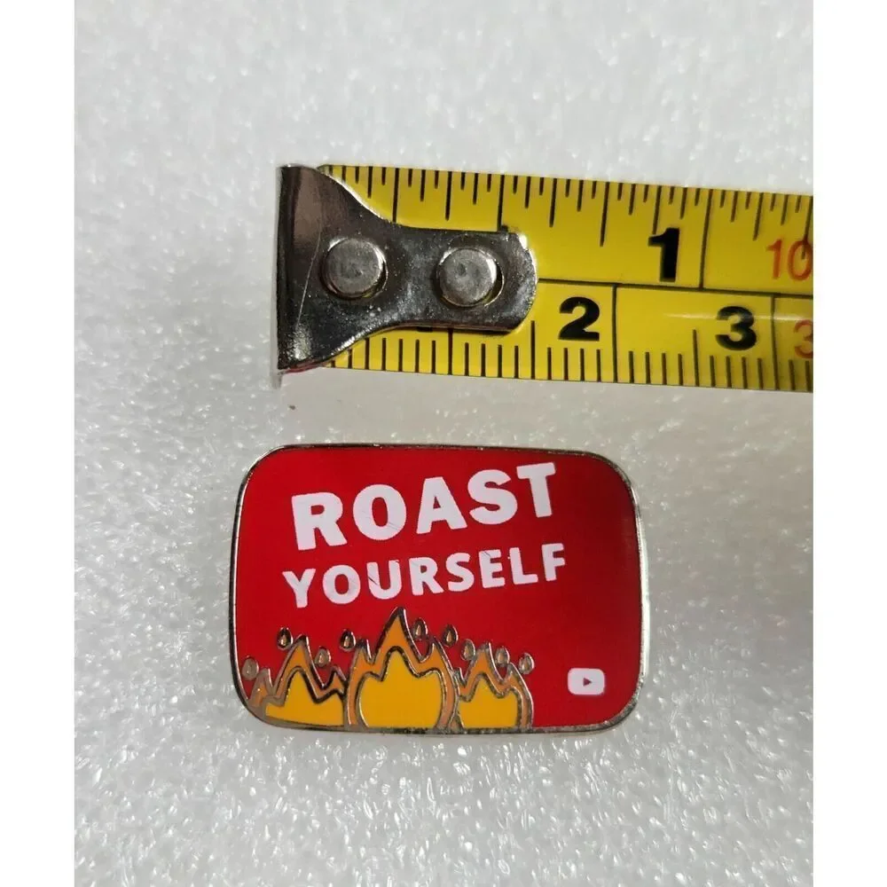 YouTube Roast Yourself Challenge Button Pinback Hat Pin Internet‎ Culture